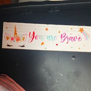 Unicorn 'You Are Brave' Wall Art